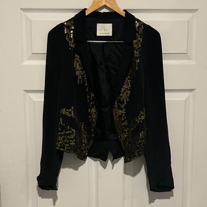 Madison Marcus Black Blazer with Gold Sparkle Details